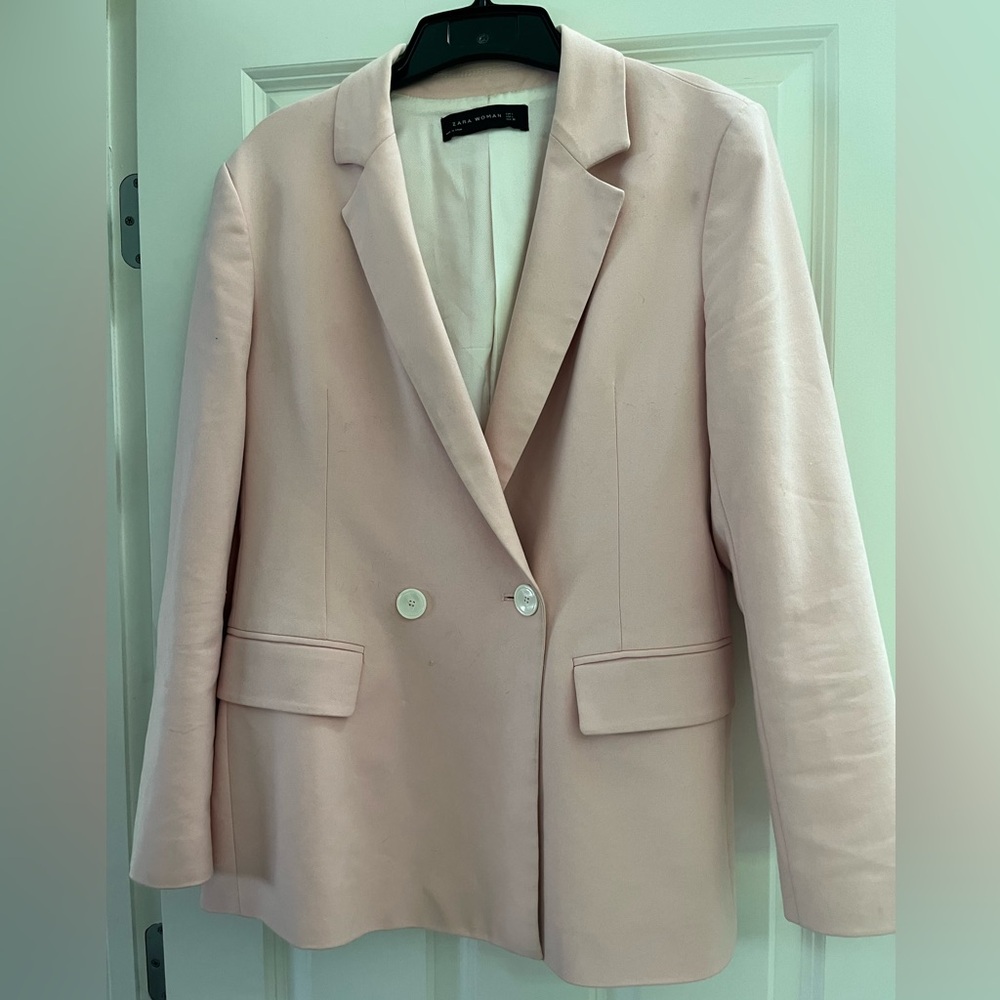 Pink double breasted Zara blazer